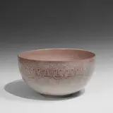 Edwin and Mary Scheier, monumental bowl with face decoration