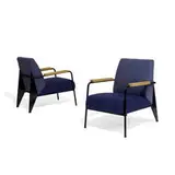 Jean Prouvé, Fauteuil de Salon lounge chairs, pair