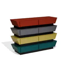 Postmodern, stacking dresser