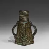 Jérôme Massier, large handled vase with sea-life decoration