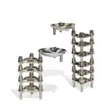 Caesar Stoffi and Fritz Nagel, stacking candleholders and two trays, collection of 12 pieces, Germany