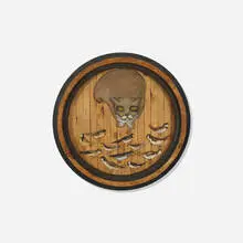 Bernard Langlais, Cat and Birds, c. 1970, carved and painted wood, found object
