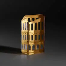 Flat Iron Building by José Chardiet, 1997, crystal, patinated brass, sold Jul 2018