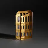 José Chardiet, Flat Iron Building, 1997, crystal, patinated brass