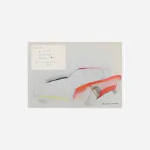 Raymond Loewy, concept sketch for the Studebaker Avanti, c. 1961, colored pencil on paper collage
