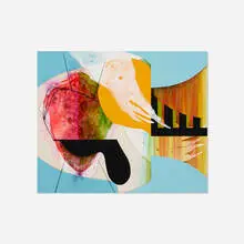 Carrie Moyer, Rock Paper Scissors, 2012, acrylic, glitter and graphite on canvas