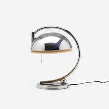 table lamp by Art Déco, c. 1925, chrome-plated aluminum, chrome-plated brass, chrome-plated steel, enameled aluminum, sold Jul 2018