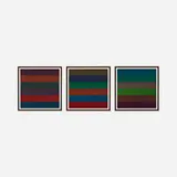Sol LeWitt, Horizontal Bands with Colors Superimposed (triptych), 1988, screenprint on Arches Cover paper