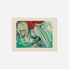 Romare Bearden, Piano Man, c. 1980, monotype on paper