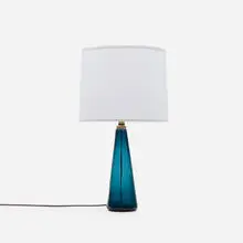 Sommerso table lamp by Venini, c. 1950, glass, brass, sold Jul 2018