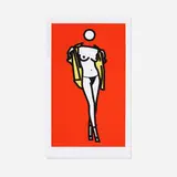 Woman Taking Off Man’s Shirt by Julian Opie, 2003, screenprint on paper, sold Jul 2018
