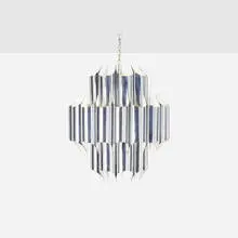 Robert Sonneman, chandelier, c. 1970, chrome-plated steel
