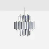 Robert Sonneman, chandelier, c. 1970, chrome-plated steel