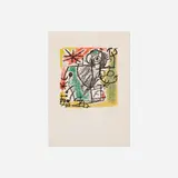 Les Essències de la Terra (one plate) by Joan Miró, 1968, color lithograph on Japon nacré paper, sold Jul 2018