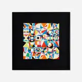 Yaacov Agam, Black Hole, 1980, color relief multiple mounted on painted wood panel