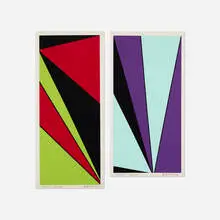 Olle Bærtling, Untitled (two works from The Angles of Baertling - Open Form, Infinite Space portfolio), screenprint on paper