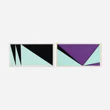 Olle Bærtling, Untitled (two works from The Angles of Baertling - Open Form, Infinite Space portfolio), screenprint on paper