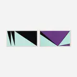 Olle Bærtling, Untitled (two works from The Angles of Baertling - Open Form, Infinite Space portfolio), screenprint on paper