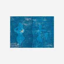 Figures on Blue by William Copley, 1979, lithograph on paper, sold Jul 2018