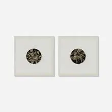 Jimmy Ernst, Untitled (diptych), 1967, ink on metal