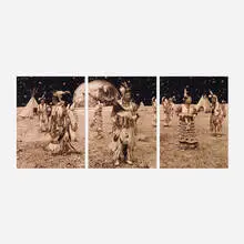 Yoshio Itagaki, Native American Reservation on the Moon #4 (triptych), 2001, c-print mounted behind acrylic
