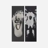 Rob Wynne, My Left Foot and Face (diptych), 1992-93, screenprint on canvas