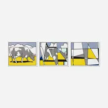 Roy Lichtenstein, Cow Triptych (Cow Going Abstract), 1982, screenprint on paper