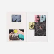 Heaven and Hell (diptych) by John Baldessari, 1988, aquatint and photo-etching with scraping and roulette on two sheets of torn off-white Rives BFK paper, sold Apr 2018