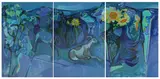 Morris Kestelman, Untitled, triptych oil on board each panel 183 x 121.8cm (in 3 parts) .
