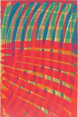 Katharina Grosse, Ohne Titel, 2002, Acryl auf Velin