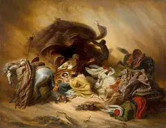 Hermann Kretzschmer, Der Samum in der Wüste. Nach 1844, Öl auf Leinwand