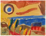 Karl Schmidt-Rottluff, Meeresküste mit Sonne