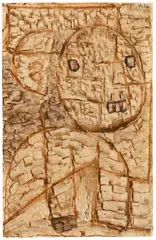 Hörender by Paul Klee, 1934, Kleisterfarben (Messerarbeit) und Bleistift auf Kanzleipapier, sold Nov 2017
