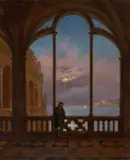 Carl Gustav Carus, Erinnerung an Neapel (Mondnacht über dem Mittelmeer)