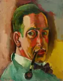 Max Pechstein, Selbstbildnis, 1923, Öl auf Pappe