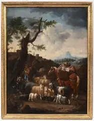 Rosa da Tivoli, Landscape with a Shepherd, Around 1700, oil on canvas