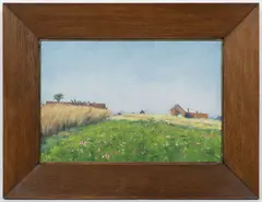Before Harvest by František Kaván, Around 1900, oil on canvas on cardboard, sold Dec 2023