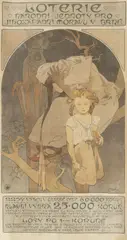 Alphonse Mucha, A Lottery Poster, 1912, lithography on paper, textile