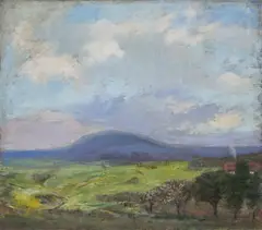 Jan Minařík, Říp Mountain, 1920s, oil on canvas
