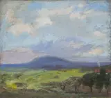 Jan Minařík, Říp Mountain, 1920s, oil on canvas