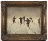Vlastimil Rada, Cross-Country Skiing, 1924, oil on canvas