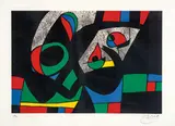 Plate 3 (from Le Lézard aux Plumes d'Or) by Joan Miró, 1971, Color lithograph on Rives vellum, sold Oct 2017