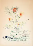 Fleurs (for UCLA) by Pablo Picasso, 1961, 7-color lithograph on Arches paper, sold Oct 2017