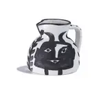 Square-headed pitcher by Pablo Picasso, 1953, Turned pitcher of white earthenware clay, oxidized paraffin decoration, white enamel, sold Oct 2017