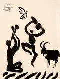 Joueur de Flûte by Pablo Picasso, 1959, Lithograph on paper, sold Oct 2017