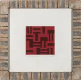 Frederick Hammersley, Act One, 1950, Lithograph on cloth in artist's frame