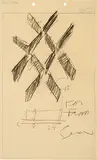 Richard Serra, Untitled, c. 1973, Graphite on lined yellow paper