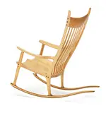Sam Maloof, Rocking chair, Fiddleback maple and ebony