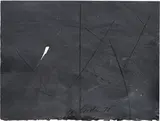 Joe Goode, Untitled (from the Black/Nighttime Series), 1977, Oil on cut, torn, and creased paper