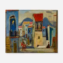 Avraham Naton, Untitled, oil on Masonite
